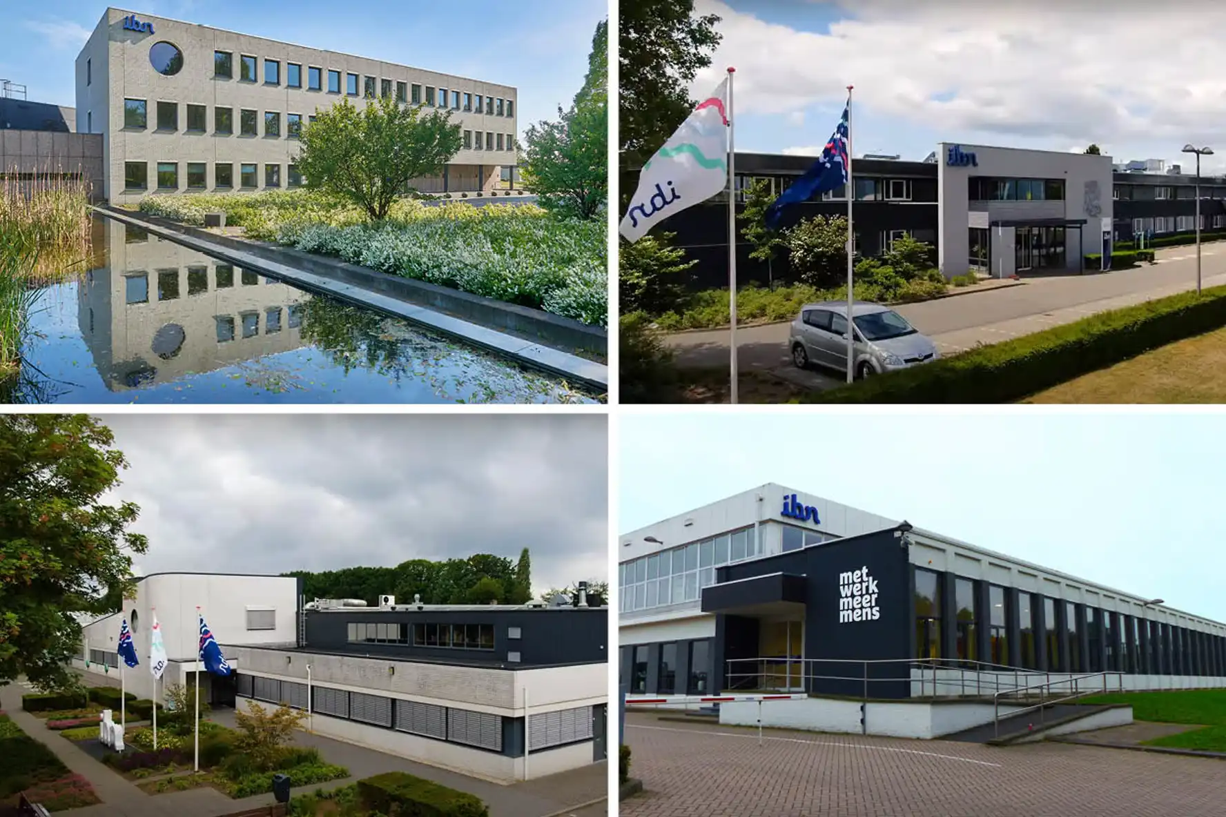 De productie locaties van IBN in een collage