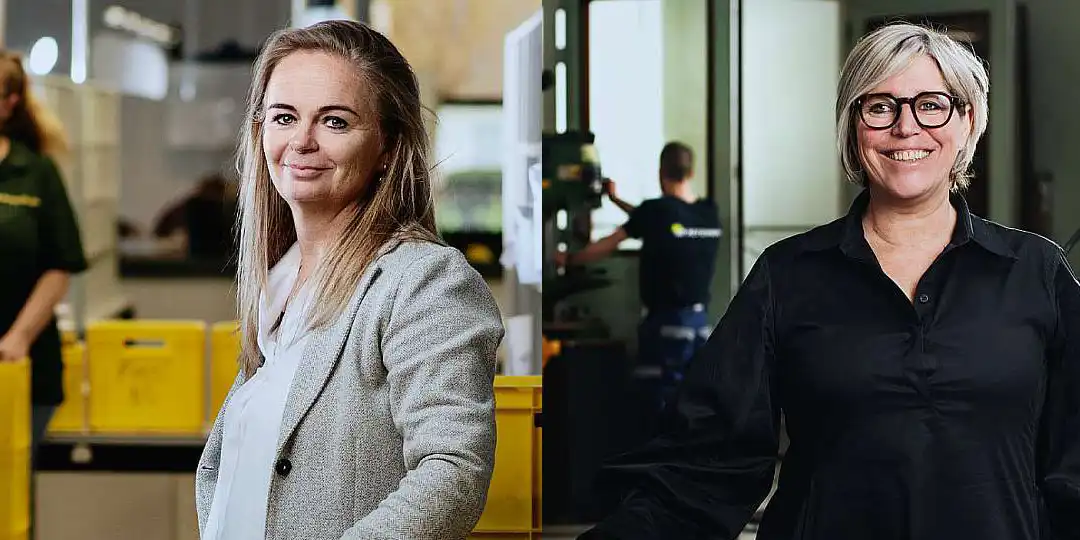 Collage van twee inclusieve toonaangevers Caroline en Andeline